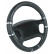 Simoni ​Racing Steering Wheel Cover Black/Chrome Artificial Leather