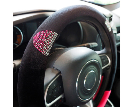 Simoni Racing Steering Wheel Cover Pussycat - 37-39cm - Black/Pink, Image 2