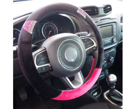 Simoni Racing Steering Wheel Cover Pussycat - 37-39cm - Black/Pink, Image 3