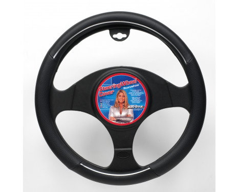 Universal steering wheel cover - Black / Chrome rim