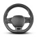 Universal steering wheel cover Classic - Black perforated PVC leather + Gray stitching (lace closure), Thumbnail 2