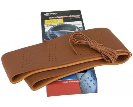 Universal steering wheel cover Classic - Brown (lacing)