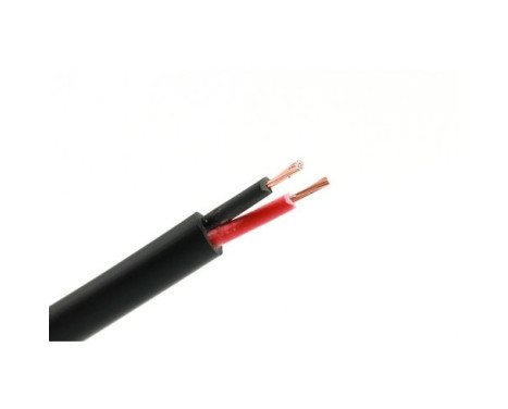 Multi-core cable 2x 1.0mm2 black - red 50m roll, outer sheath black, outer diameter 5.5mm2