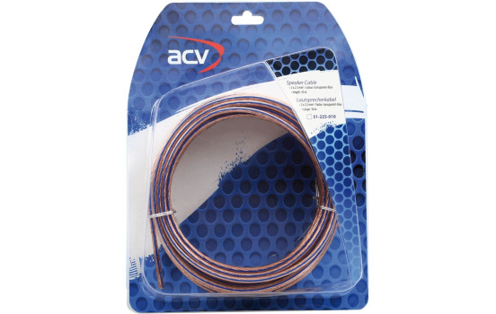 Speaker cable 2 x 2.50 mm transparent blue 10 m