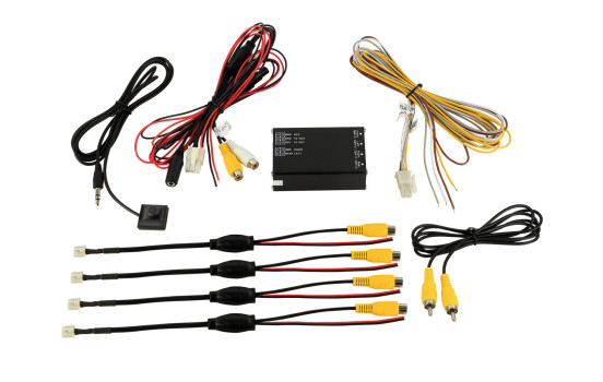 Rear view camera interface with front/side camera switch