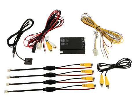 Rear view camera interface with front/side camera switch