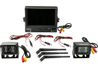 Rear view camera monitor kit 7" AHD with 2 wireless cameras