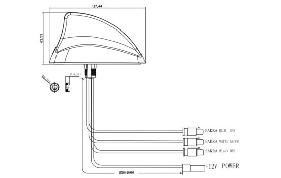 Opti - Shark fin antenna AM / FM DAB / DAB + GNSS (GPS), Image 2