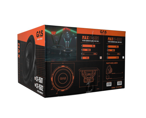 GAS MAX Level 1 Subwoofer 15'' 2x1 Ohm, Image 3