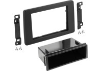 2-DIN Panel with storage compartment Renault Express (RJK) 05/2021-2023 - Color: black