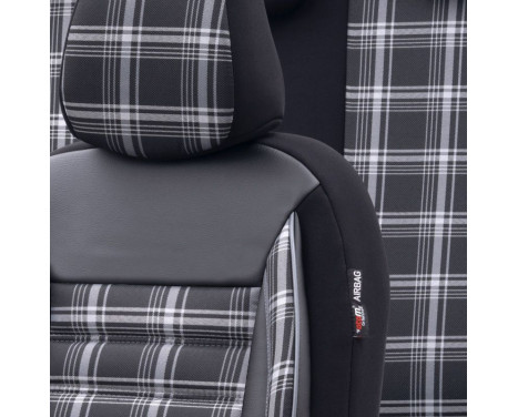 otoM Fabric Seat Cover Set 'Sports' - Black / Gray - 11-piece, Image 3