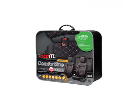 otoM Leather / Velor Seat cover set 'Comfortline VIP' - Black - 11-piece, Image 6