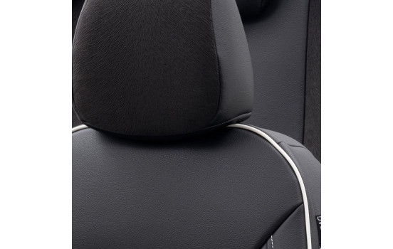 otoM Leather / Velor Seat cover set 'Premium' - Black + White edge - 11-piece, Image 5
