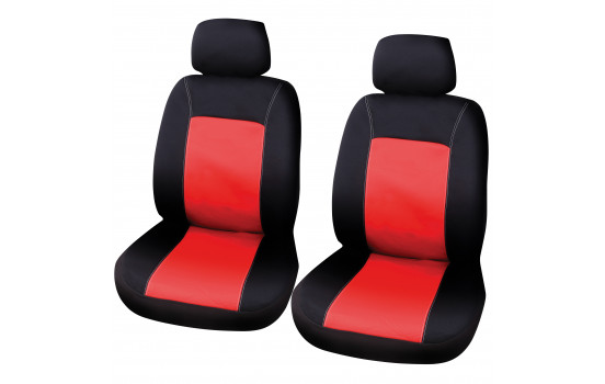 Seat cover set Lisboa 4-piece black / red