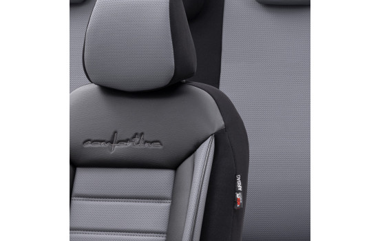 Universal Leather/Cloth Seat Cover Set 'Comfortline' Black/Grey, Image 3