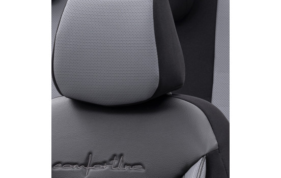 Universal Leather/Cloth Seat Cover Set 'Comfortline' Black/Grey, Image 5