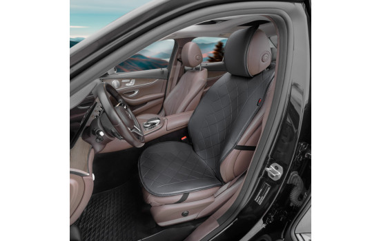 Universal Protective Seat Cover/Cushion / Technician Cover 'Front' Black Leather - 1 piece