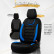 Universal Suede/Leather/Cloth Seat Cover Set 'Iconic' Black/Blue - 11-piece, Thumbnail 7