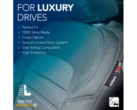 Original Design Fabric Seat Cover Set 1+1 suitable for Opel Combo 2018- (fixed passenger seat), Image 4