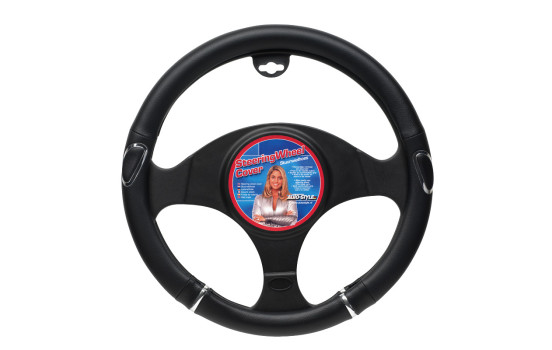 AutoStyle Steering Wheel Cover Black/Chrome, Image 2