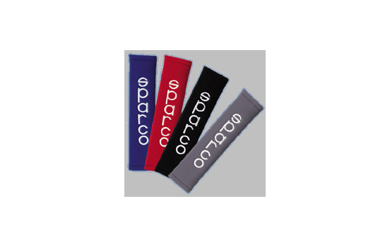 Sparco Set of Seat Belt Covers - Embroidered Logo - Black, Image 2