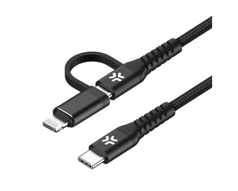 Celly 2 in 1 USB-C > USB-C + Lightning Cable, Image 2