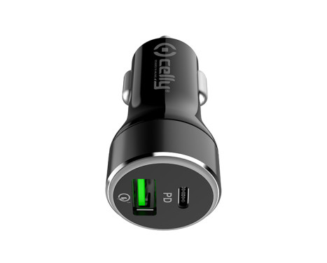 Celly Car charger USB + USB-C QC30