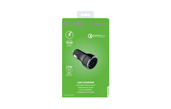 Celly Car charger USB + USB-C QC30, Image 2