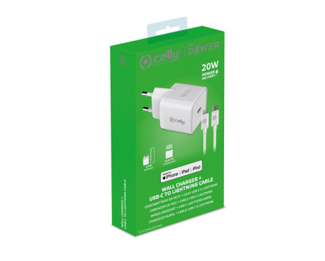 Celly Fast Charger Home 20W USB-C Cable