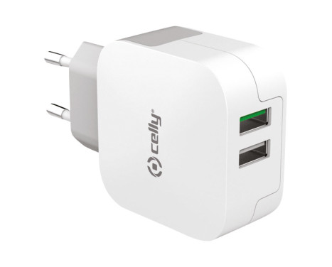 Celly Home Charger 2 USB 3.4A White, Image 3