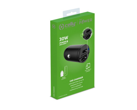 Celly Mini Car Charger 2 USB-C 30W Power Delivery, Image 5