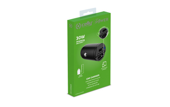 Celly Mini Car Charger 2 USB-C 30W Power Delivery, Image 5