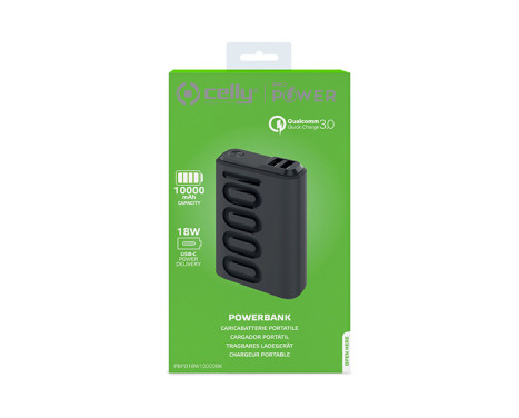 Celly power bank PD 18W 10000mAh Black, Image 2