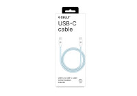 Celly USB-C > USB-C Cotton Braided Cable 1.5 meters Blue