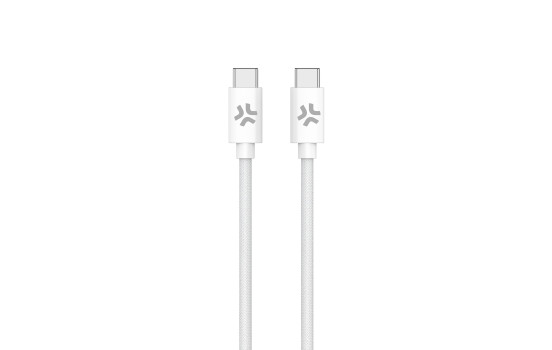 Celly USB-C > USB-C Cotton Braided Cable 1.5 meters White
