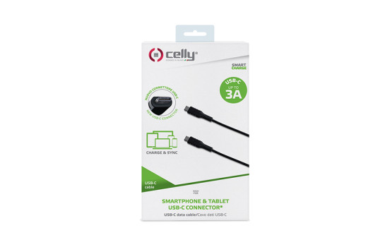 Celly USB-C - USB-C Cable Black