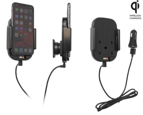 Apple iPhone 11 Pro Qi wireless Active adjustable holder with 12V USB plug