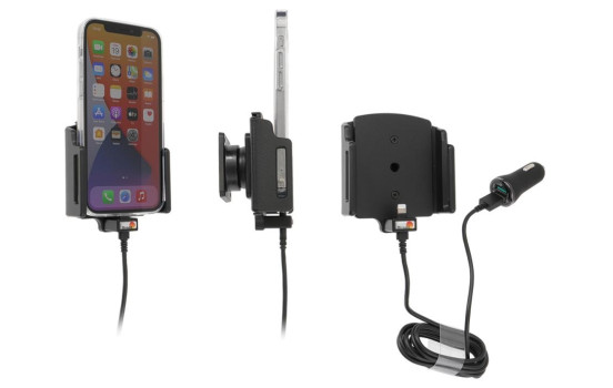 Apple iPhone 13 / 13 Pro, Active adjustable holder with 12V USB SIG plug 70-83mm