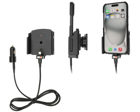 Apple iPhone 15 / 15 Pro, Active adjustable holder with 12V USB SIG plug 70-83mm, Image 2