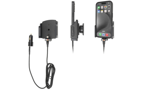 Apple iPhone 15 / 15 Pro, Active adjustable holder with 12V USB SIG plug 70-83mm, Image 2