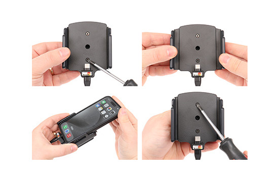 Apple iPhone 15 / 15 Pro, Active adjustable holder with 12V USB SIG plug 70-83mm, Image 3
