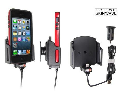 Apple iPhone 5 / 5S / SE Active adjustable holder with 12V USB plug