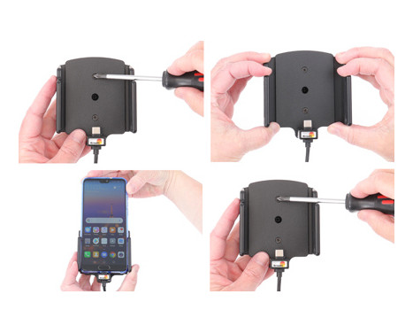 Universal adjustable holder USB-C with fixed power supply width: 70-83 mm thickness: 2-10 mm, Image 4