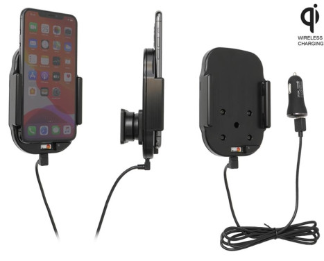 Apple iPhone 11 Pro Max Qi wireless Active adjustable holder with 12V USB plug