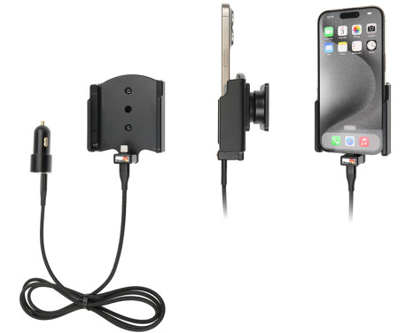 Apple iPhone 15 Active holder with 12V USB plug (Upholstered), Image 3