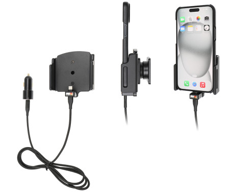 Apple iPhone 15 Plus / 15 Pro MAX , Active adjustable holder with 12V USB SIG-Plug 70-83mm, Image 2