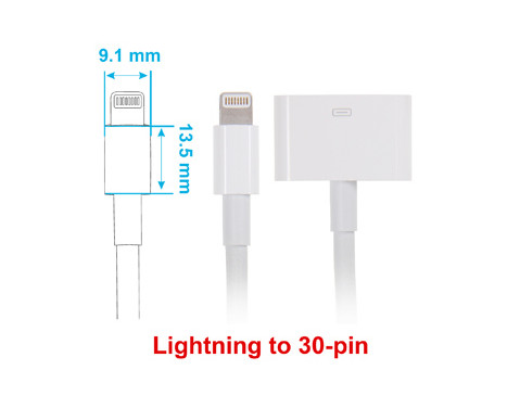 Apple iPhone 6 / 6S / 7 / 8 / SE 2e Passive holder. Original lightning to 30-pin adapter cable, Image 7