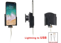 Apple iPhone X / Xs Passive holder. For original Apple lightning to USB cable (upholstered)