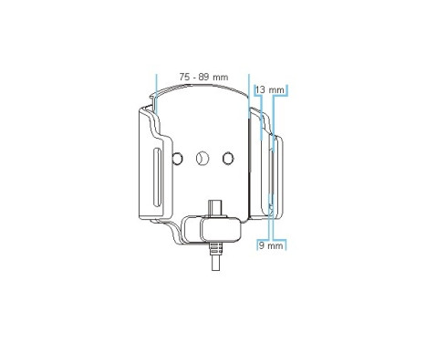 Universal adjustable holder USB-C with fixed power supply width: 75-89 mm thickness: 9-13 mm, Image 2