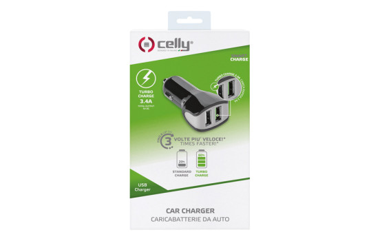 Celly Car Charger 2 USB 3.4A black, Image 2